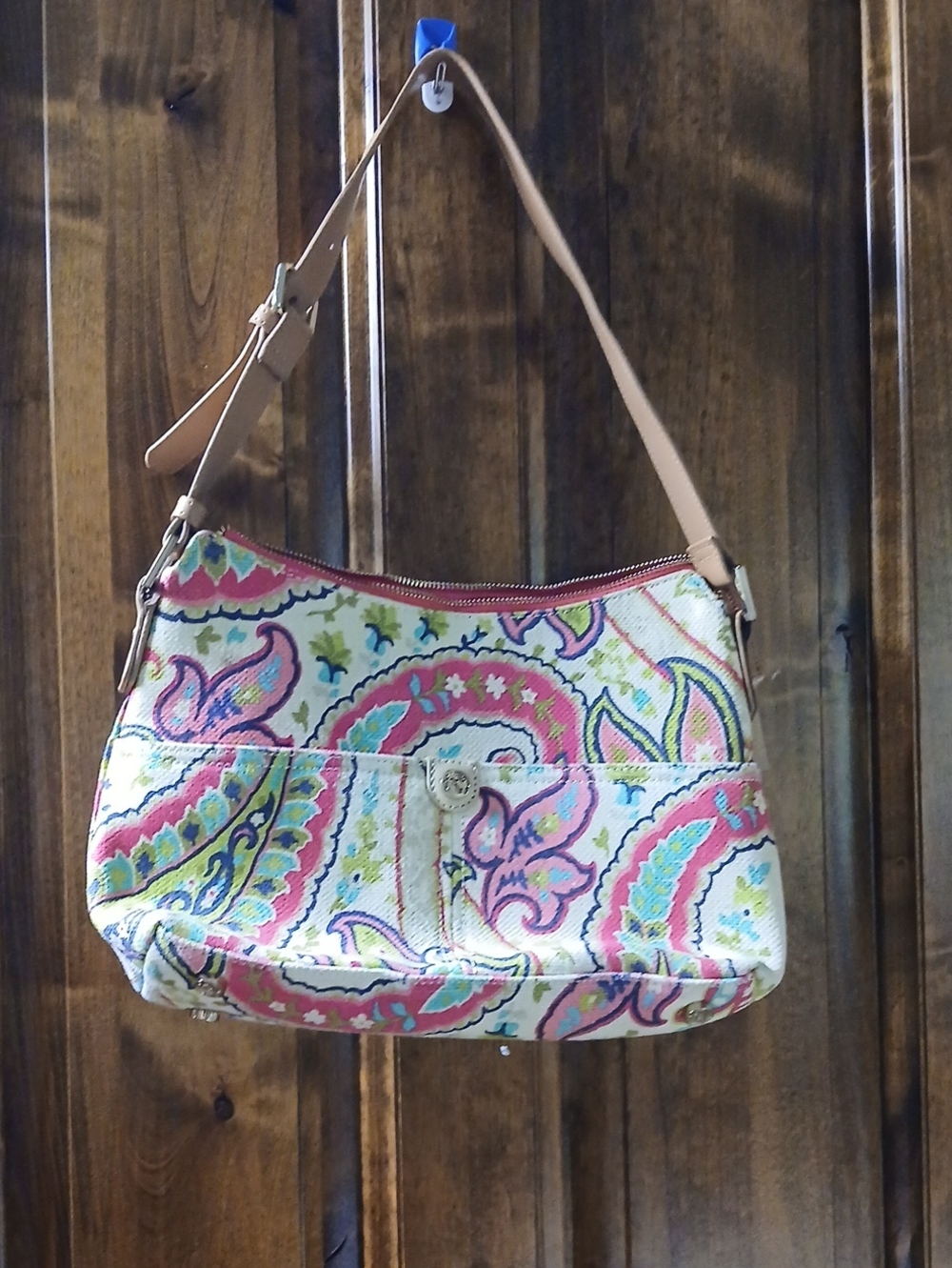 Spartina 449 Pink & Cream Paisley Canvas Shoulder Bag